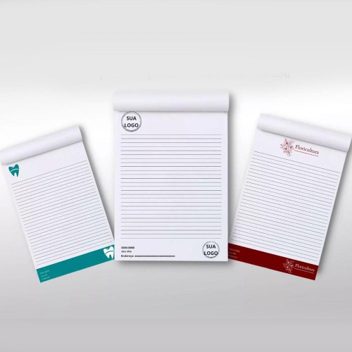 Bloco de Receituário com 100 folhas Sulfite 120g 15x21cm - 4x4 - 100 unid