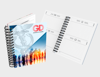 Agenda Dois Dias por Página A5 2026 Capa Maleável 96 Páginas 14,95x21cm (Supremo 300g Verniz Total Frente) - 4x0 - 10 unid