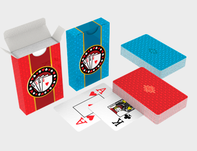 Baralho DUPLO Padrão com 54 cartas/cada em Papel Baralho - 1 Baralho Azul e 1 Baralho Vermelho - 4x4 - 1 unid