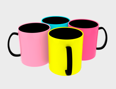 Caneca de Café Black Plus em Polímero para Sublimação 325ml - 50 unid