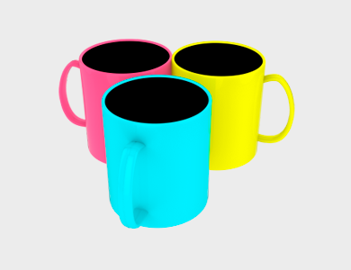 Caneca de Café Black em Polímero para Sublimação 325ml - 5 unid