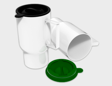 Caneca Veicular com Alça em Polímero para Sublimação 550ml - 3 unid