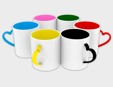 Caneca de Café Coração Color Plus em Polímero para Sublimação 325ml - 25 unid