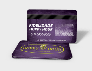 Cartão Fidelidade com Tarja Magnética em PVC 0,76mm Cristal Frente e Verso 8,5x5,4cm - 4x4 - 500 unid