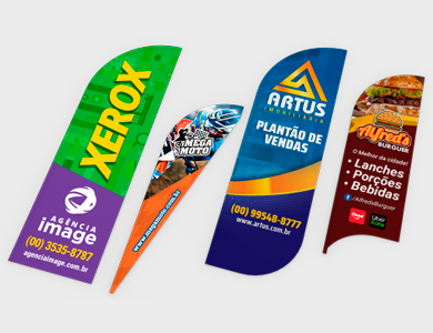 Bandeira para Wind Banner Tecido Oxford 75x220cm - 4x4 - 1 unid