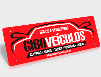 Cobre Placa para Carro em PVC 0,76mm Cristal Frente e Verso 40,5x13,5 cm - 4x0 - 10 unid