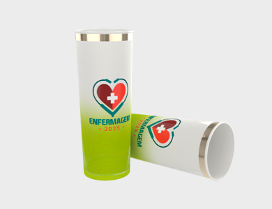 Copo Long Drink Dêgrade com Borda Metalizada 350ml - 1 Cor de Impressão - 1x0 - 25 unid