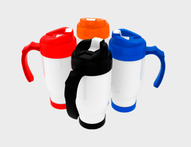 Copo Térmico com Alça em Polímero para Sublimação 490ml - 32 unid