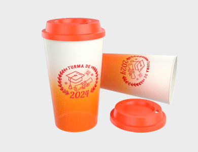 Copo Twister Degradê com Tampa Café 575ml - 1 Cor de Impressão - 1x1 - 25 unid