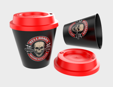 Copo Whisky com Tampa Café PP ECO 300ml - 1 Cor de Impressão - 1x1 - 500 unid