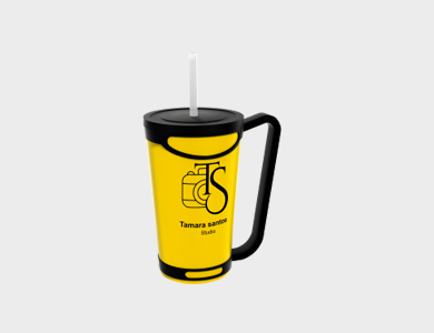 Copo Twister com Alça Removível e Tampa Canudo 575ml - 1 Cor de Impressão - 1x0 - 500 unid