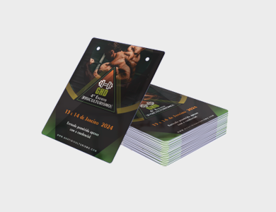 Credencial com Dois Furos Arte Única PVC 0,3mm branco 11.5x14cm - 4x0 - 1000 unid