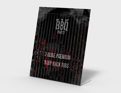 Display de Mesa Tipo L em PVC 0,5mm Fosco Frente e Verso 5,4x6cm - 4x0 - 100 unid