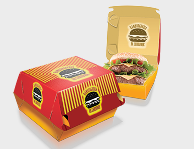 Embalagem para Hambúrguer Kraft 240g sem Película Antigordura 9,5x9x4cm - 4x0 - 500 unid