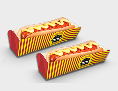 Embalagem para Cachorro Quente/Hot Dog Papel Alimentício 270g com Película Antigordura 18,5x6x4cm - 4x0 - 1000 unid