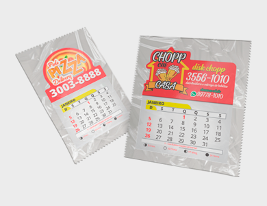 Ímã de Geladeira com Faca Personalizada e Bloco de Calendário 2026 Embalado Individualmente Supremo 4x5cm - 4x0 - 500 unid