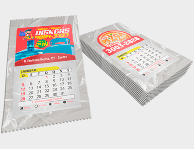 Ímã de Geladeira com Faca Padrão e Bloco de Calendário 2026 Supremo 8x5cm - 4x0 - 250 unid