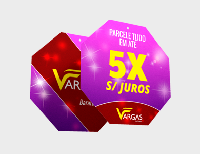 Móbile Octagonal Pequeno PVC 0,3 mm Verniz Frente e Verso 14x14 cm - 4x4 - 100 unid