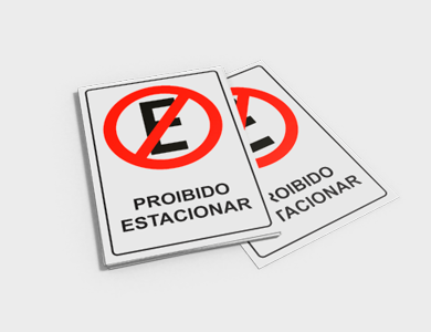 Placas de Sinalização/Informativa Pequena em PVC 0,5mm Cristal Frente e Verso 21,9x14,4 cm - 4x0 - 50 unid