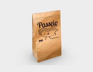 Saco para Delivery Personalizado Pequeno até 5kg Papel Kraft 18x30x10cm - 1x1 - 100 unid