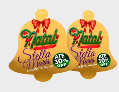 Móbile Sino de Natal Grande PVC 0,3 mm Verniz Total Frente e Verso 35,6x38 cm - 4x4 - 50 unid
