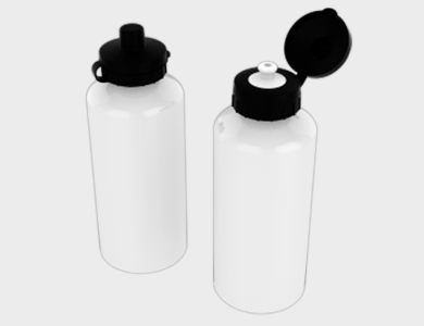 Garrafa Squeeze com Tampa Dupla em Alumínio 600ml - Sublimação - Sem Impressão - 5 unid