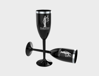 Taça de Champagne com Borda Metalizada 215ml - 1 Cor de Impressão - 1x0 - 50 unid