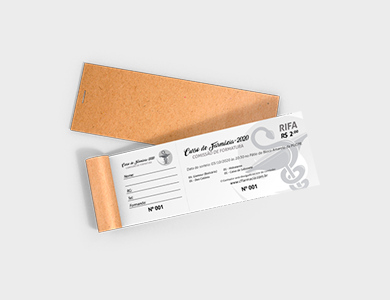 Bloco com Canhoto Numerado Sulfite 75g 19,5x6,5 cm 50x1 via - 1x0 - 5 unid